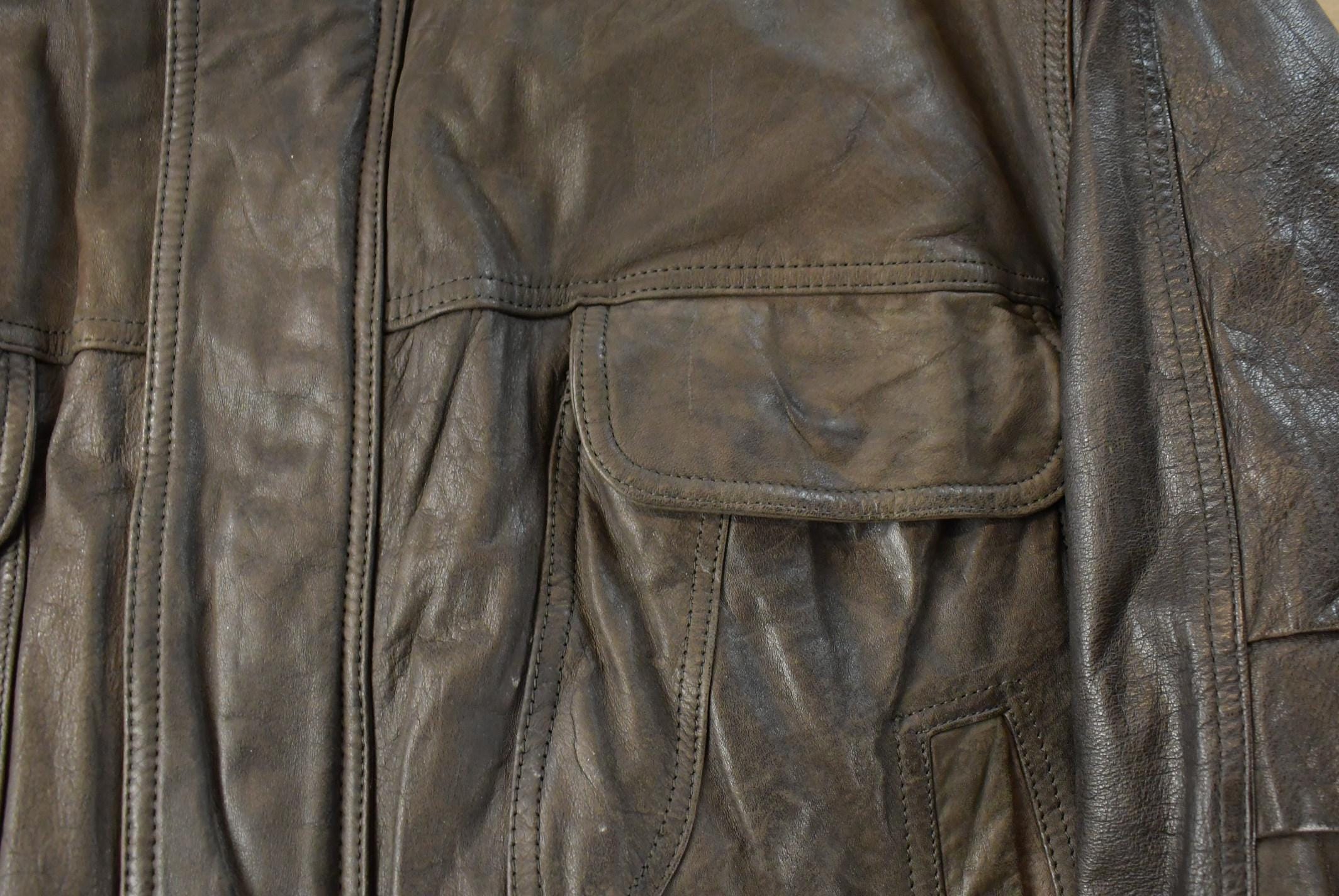 Vintage 1960s Reed Leather Bomber Flight Jacket Men's L /