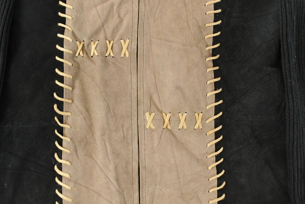 Vintage 1990s Studio Works Knit Leather Suede Jacket Women's Medium