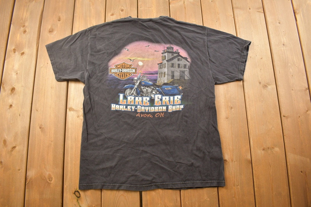 Vintage 1990s Lake Erie Harley Davidson T-Shirt