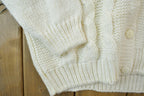 Vintage 1990s Backroad Blues Knitted By Hand Button Up Knit Crewneck Sweater