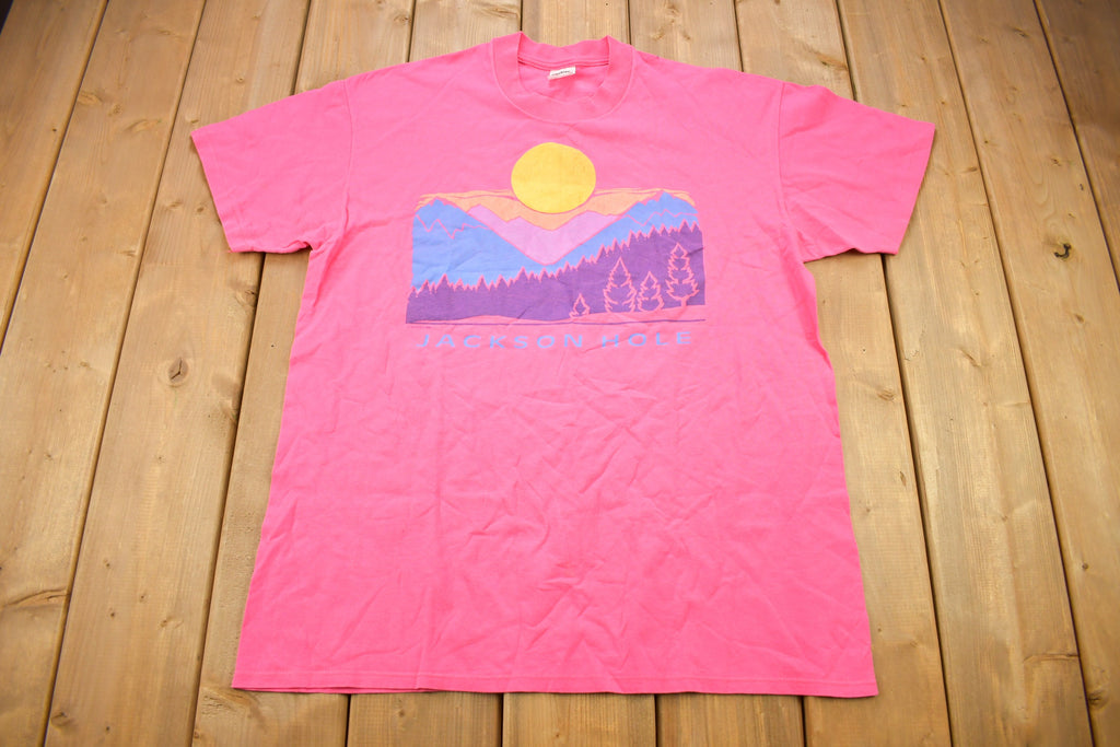 Vintage 1988 Jackson Hole Wyoming Graphic Souvenir T Shirt
