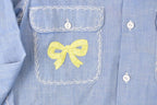 Vintage 1960s JC Penny Big Mac Loop Embroidered Western Denim Button Up Shirt Women's M