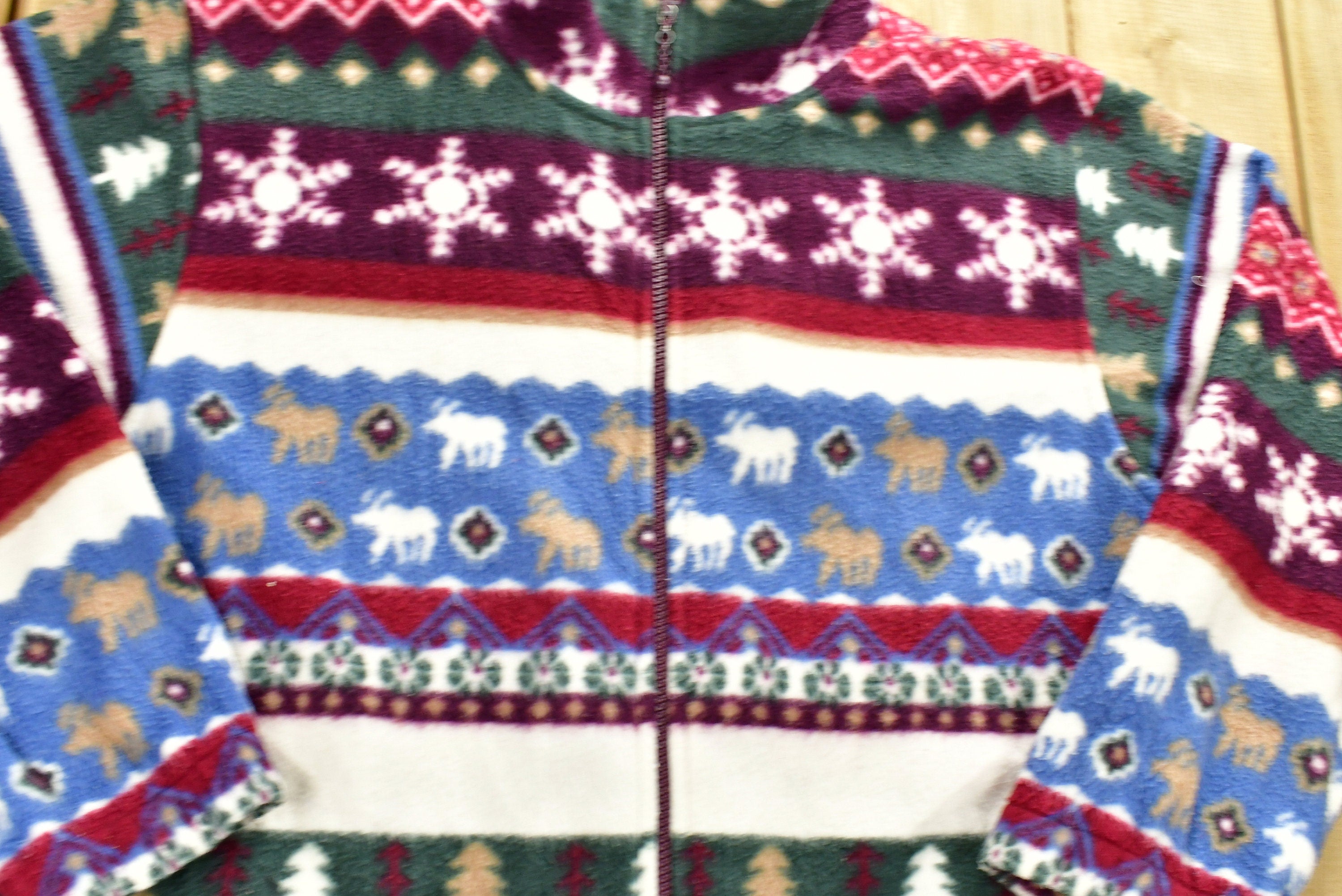 Vintage 1990s All Over Print Fleece Sweatshirt