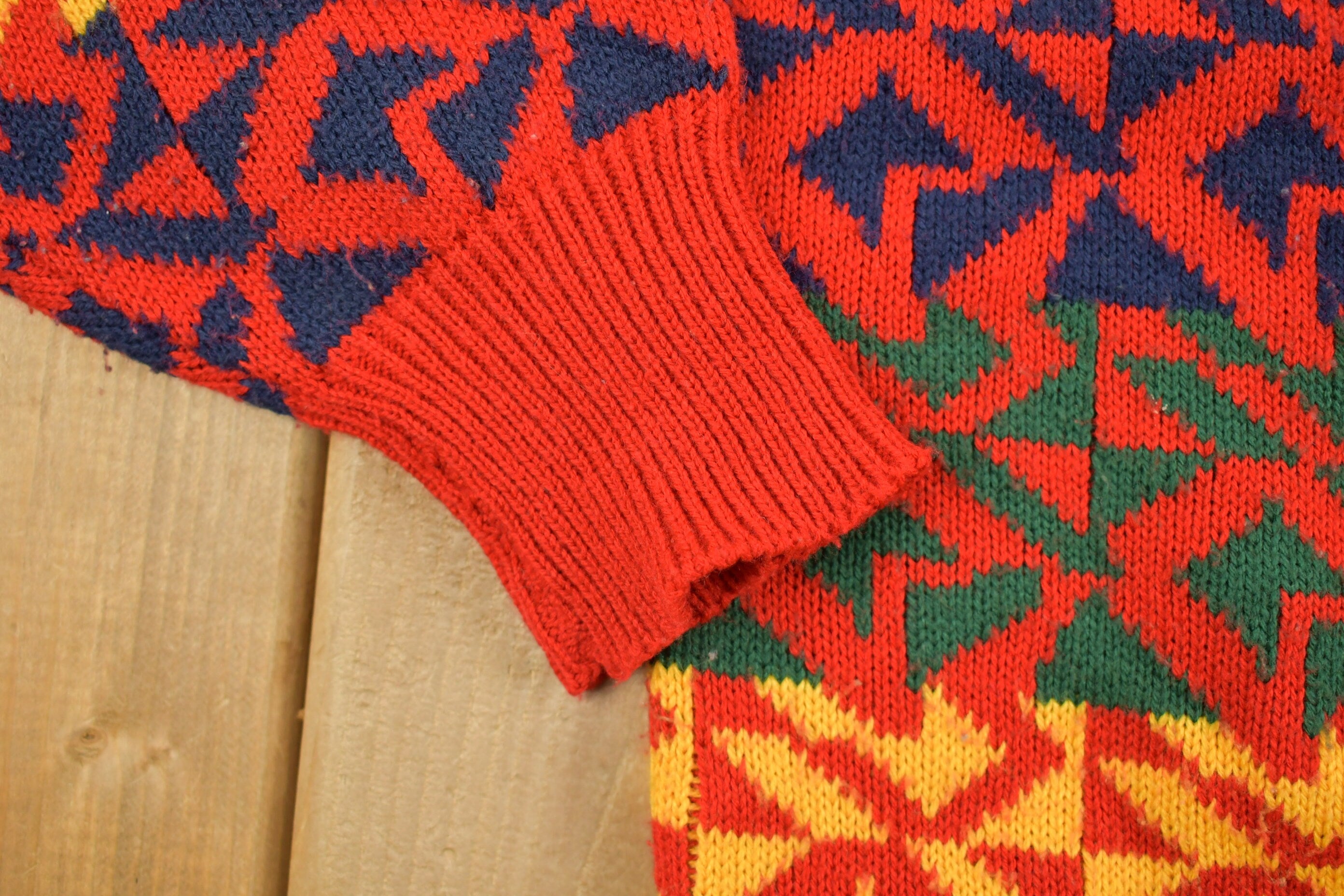 Vintage 1990s Abstract Vibrant Knitted Cardigan Button Up Sweater