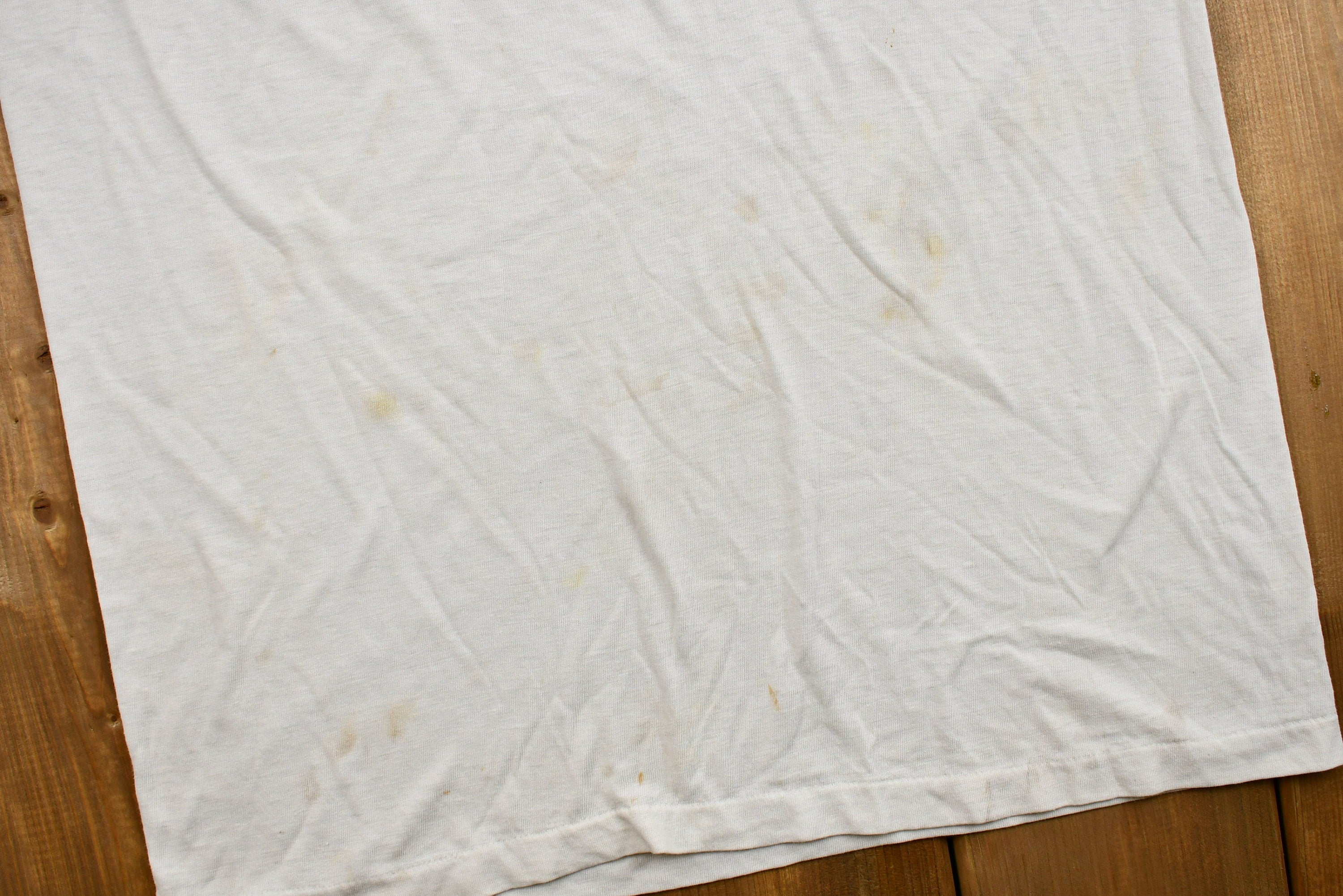 Vintage Early 1980s Naturally Distressed IBM Club Director Family Day Ringer T-Shirt