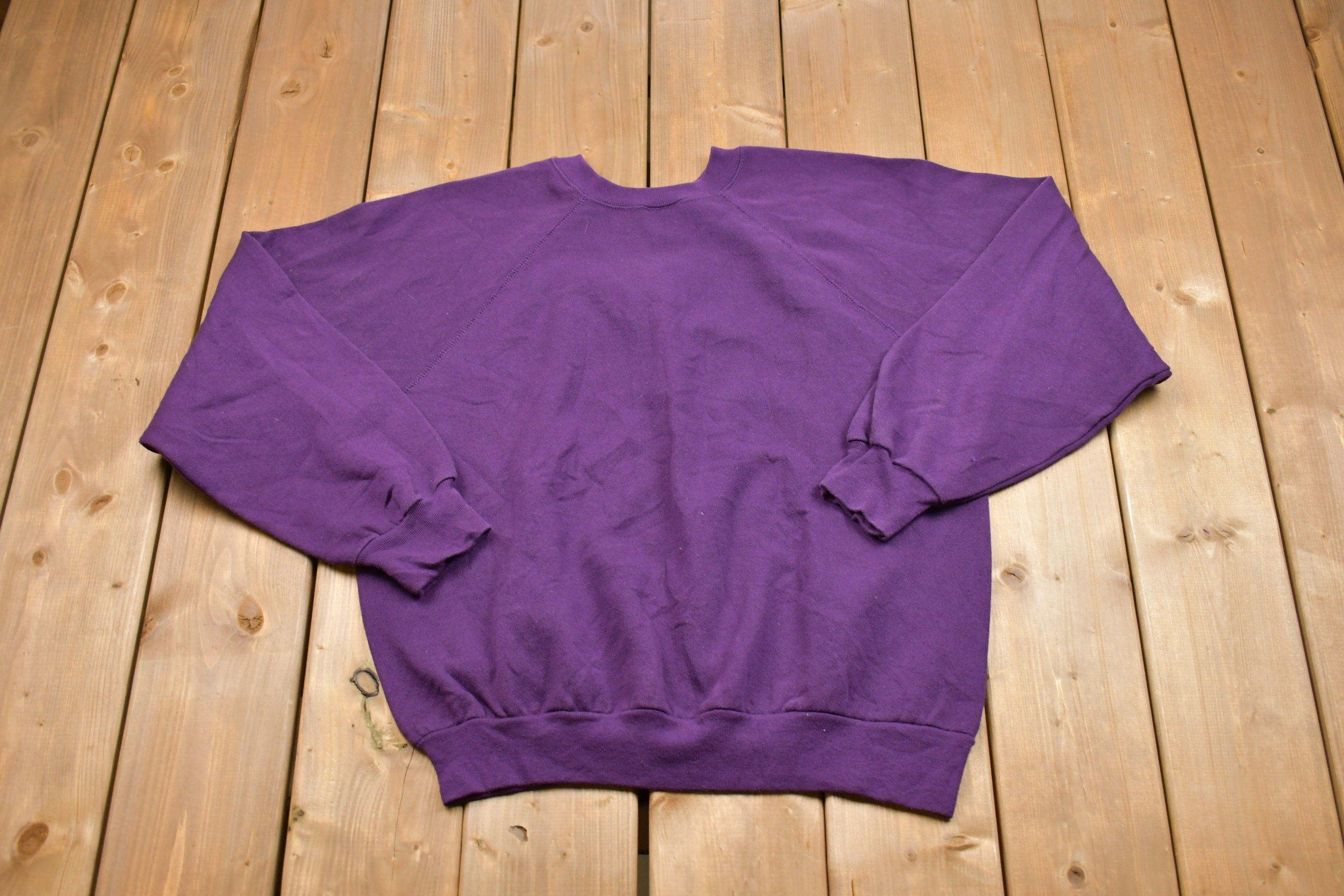 Vintage 1980s Tultex Blank Raglan Crewneck Sweatshirt
