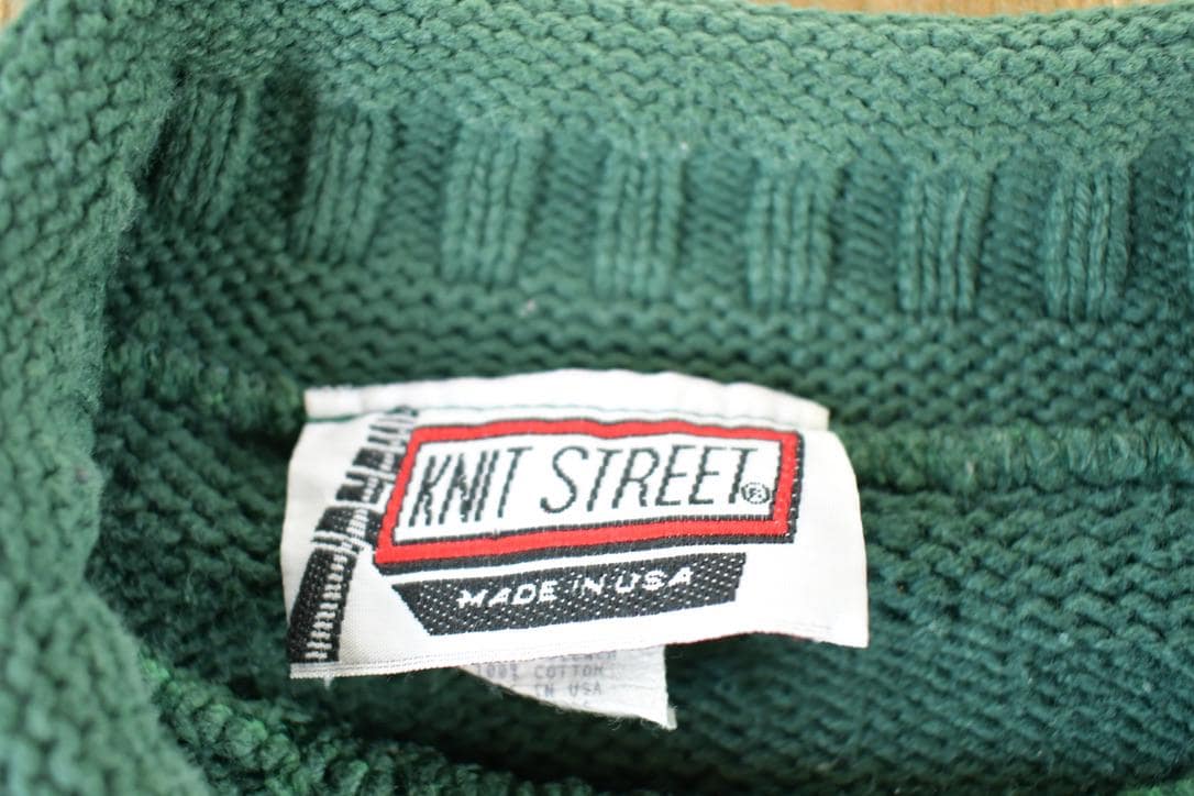 Vintage 1990s Knit Street Cable Knit Crewneck Sweater Mens M
