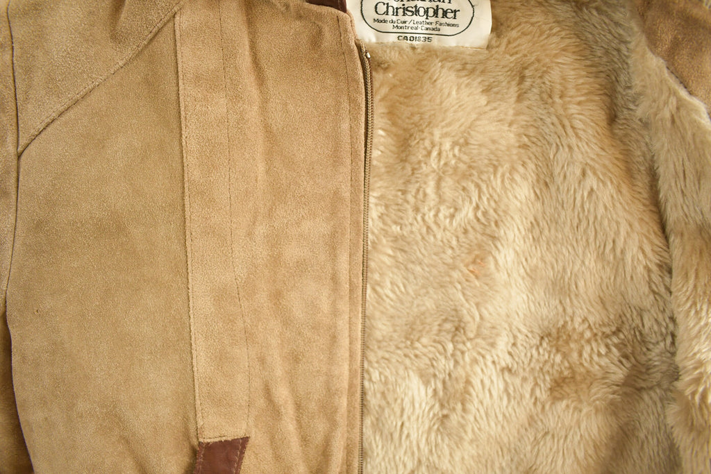 Vintage 1980s Jonathan Christopher Fur Lined Suede Jacket