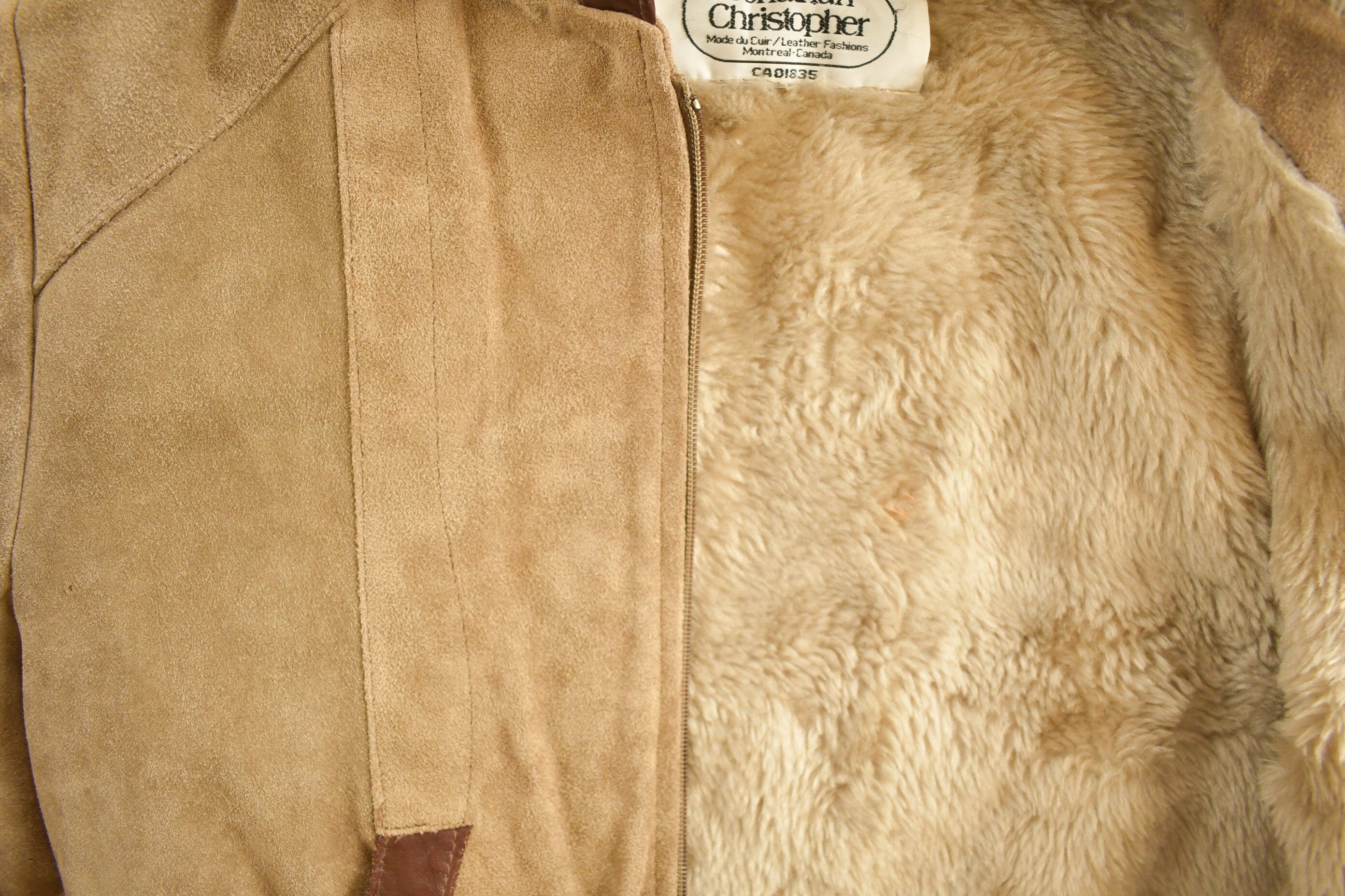 Vintage 1980s Jonathan Christopher Fur Lined Suede Jacket