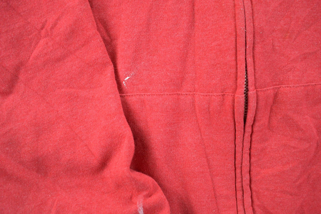 Vintage 1990s Blank Red Clique Full Zip Hooded Sweatshirt