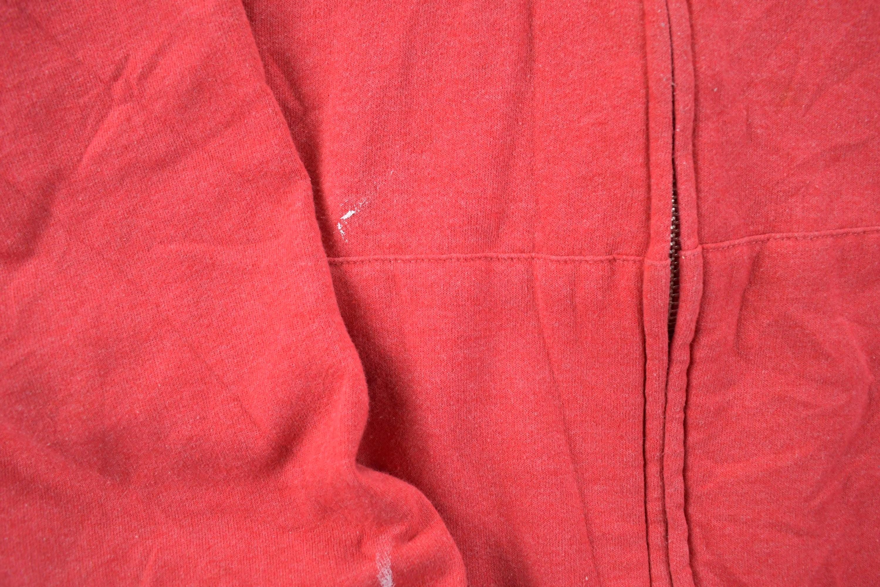 Vintage 1990s Blank Red Clique Full Zip Hooded Sweatshirt