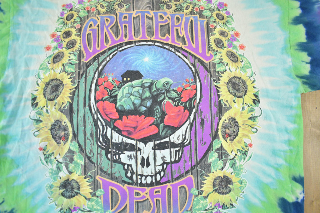 Vintage 1999 Grateful Dead Terrapin Station Tie Dye Liquid Blue Band T Shirt Men's Large