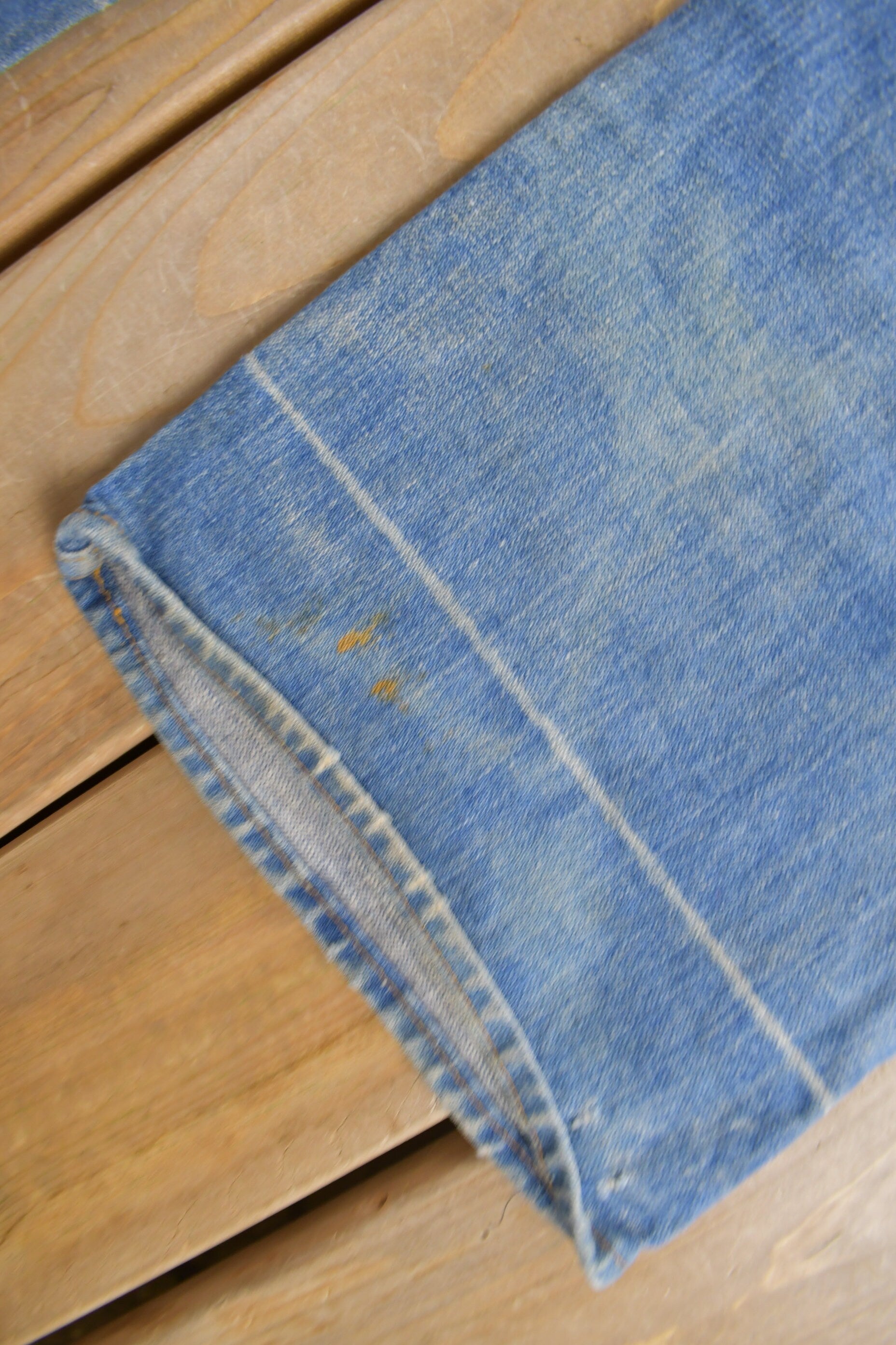 Vintage 1970s Distressed Flare Jeans Size 36 x 28
