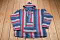 Vintage 1990s Earth Rug Poncho Striped Hoodie