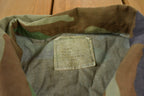 Vintage 1980s Woodland Camo Military Button Up Shirt