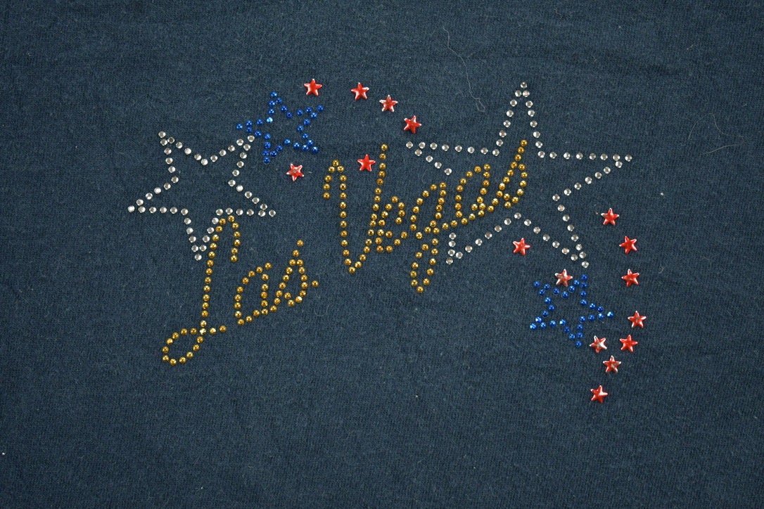 Vintage 1990s Rhinestone Las Vegas Souvenir T Shirt