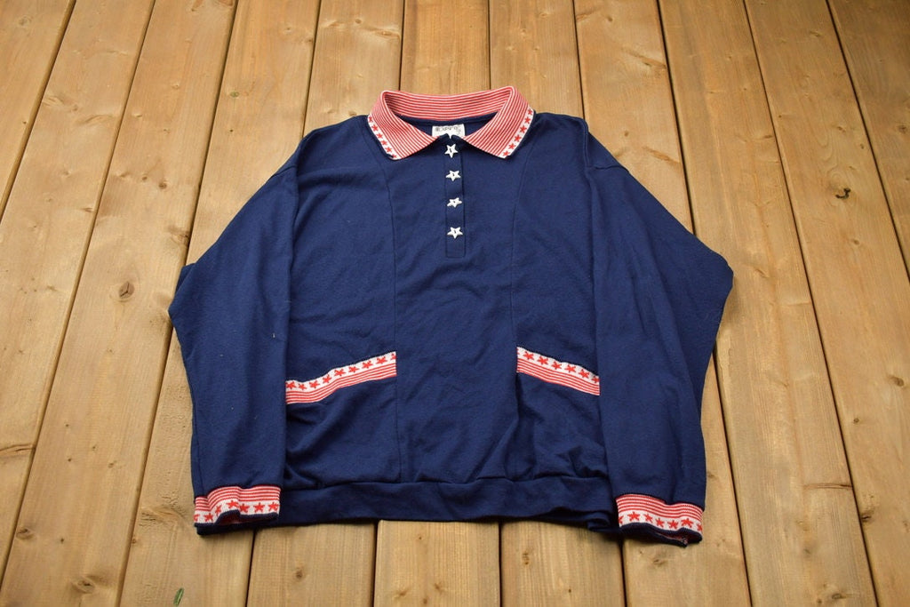 Vintage 1990s Brownstone Studio Patriotic Button Up Shirt