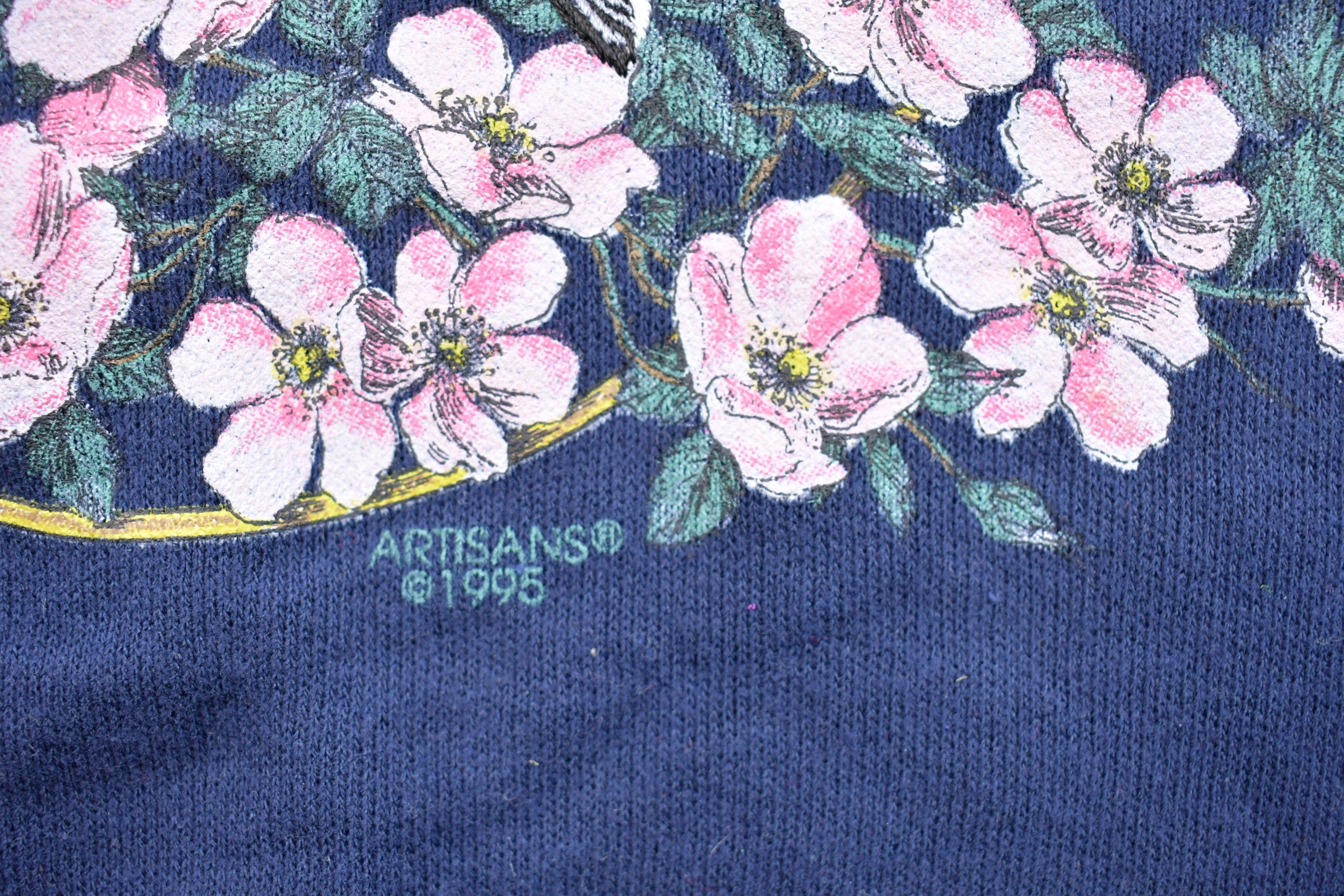 Vintage 1995 Floral Bird Crewneck