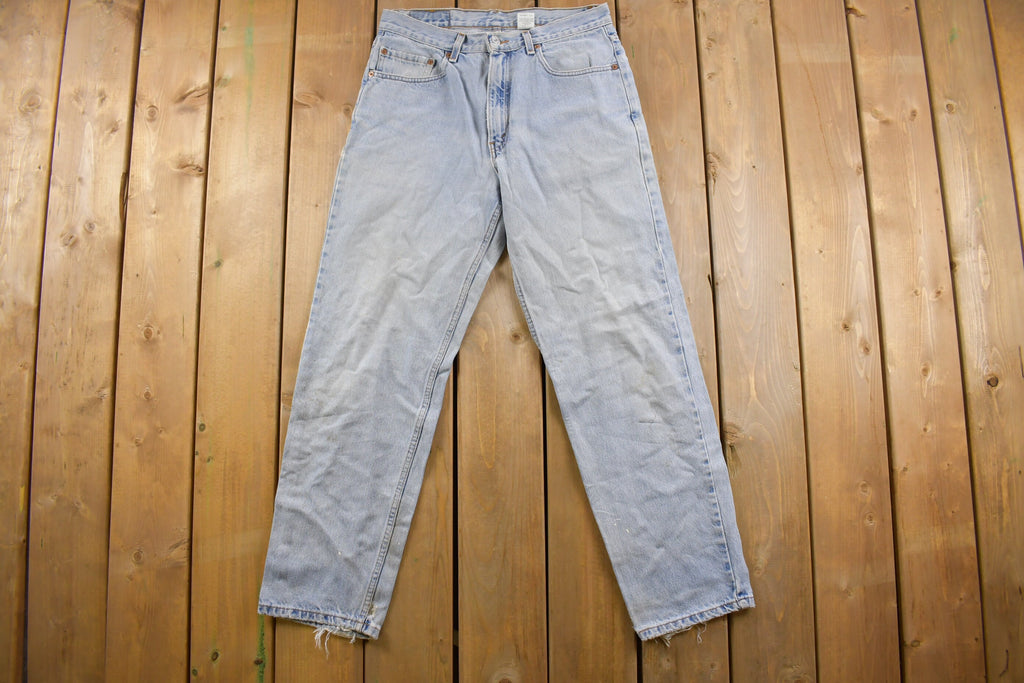 Vintage 1990s Levi's 550 Red Tab Distressed Denim Jeans Size 32 x 31