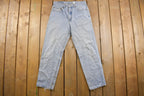 Vintage 1990s Levi's 550 Red Tab Distressed Denim Jeans Size 32 x 31