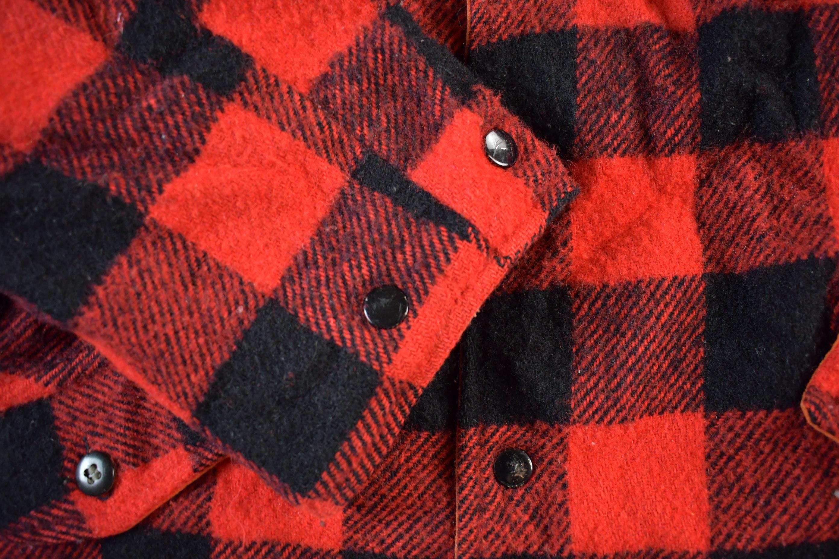 Vintage 1960s 1970s Buffalo Plaid Hunting Jacket Men's Large