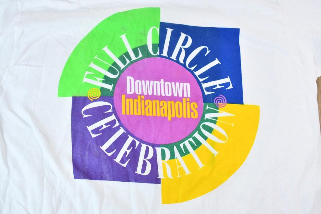 Vintage 1990s Downtown Indianapolis Indiana Full Circle Celebration Souvenir Travel T-Shirt  Made In USA  American Vintage