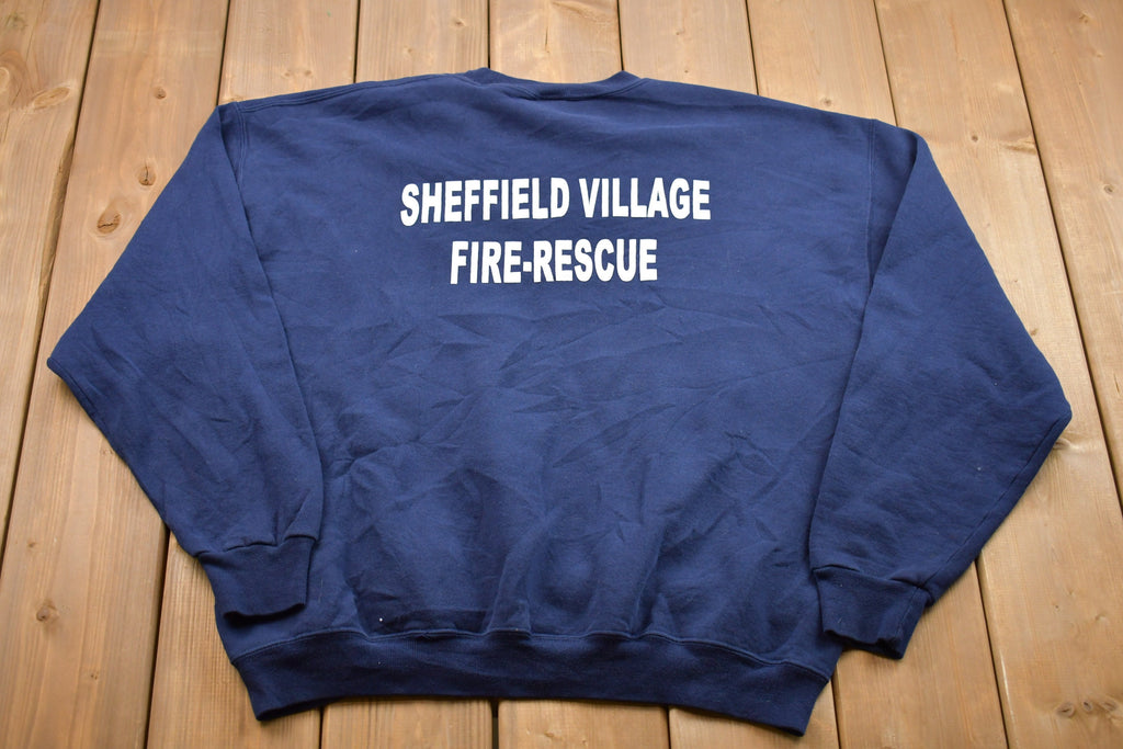 Vintage 1990s Russell Athletics Fire Rescue Crewneck Sweatshirt