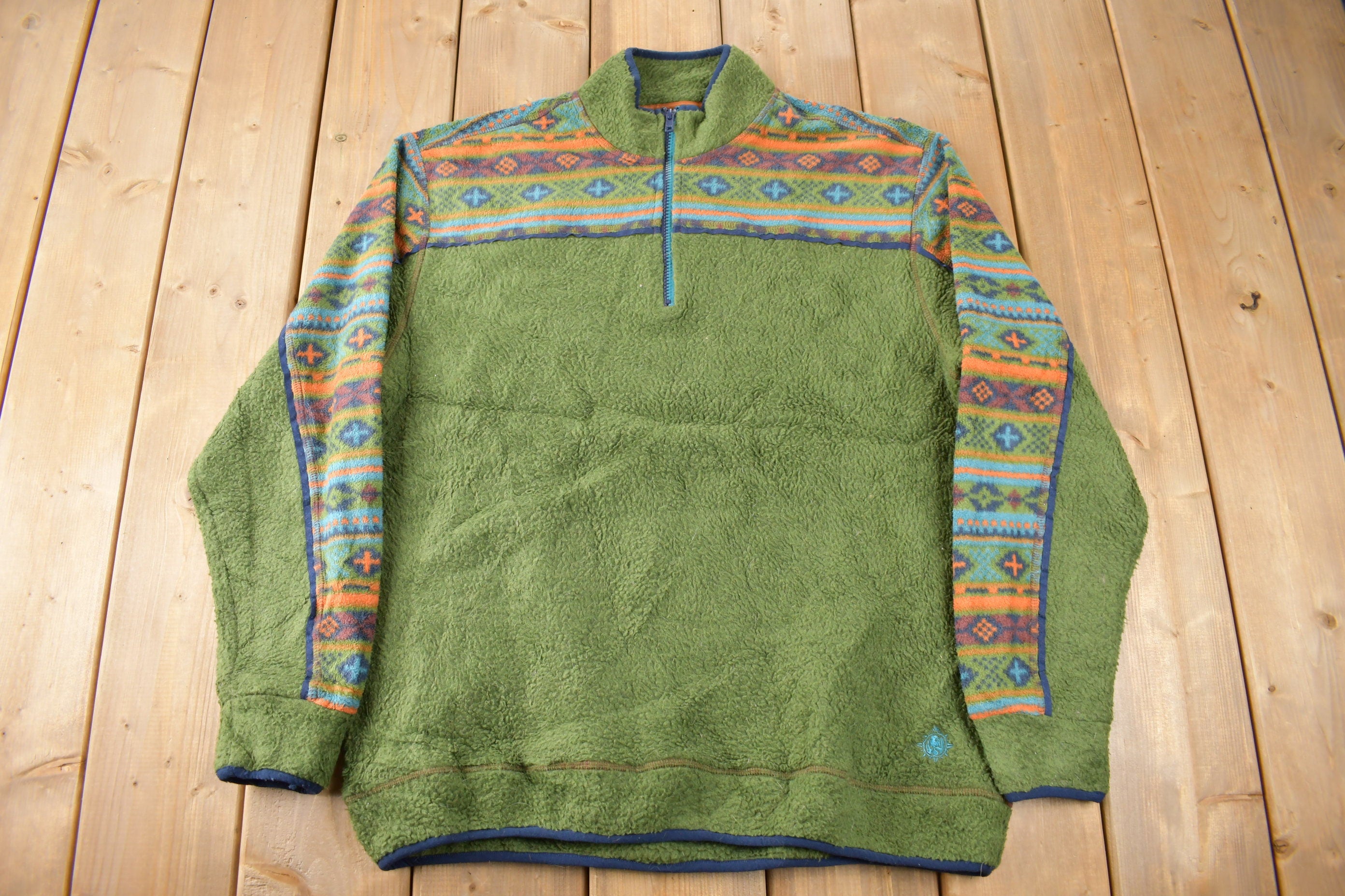 Vintage Y2K The Territory Ahead Quarter Zip Fleece Sweater Size L