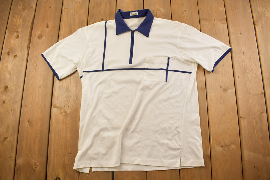 Vintage 1990s D'Avila Lines Graphic Collard T Shirt