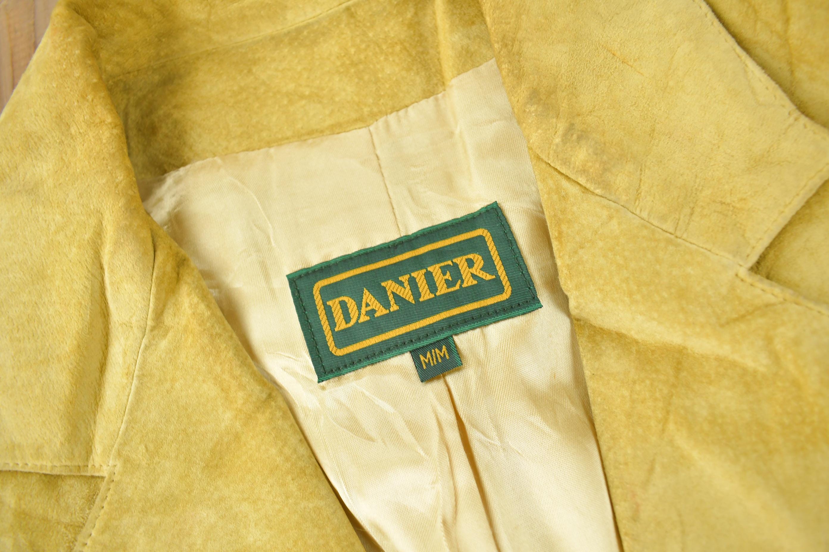 Vintage 1990s Danier Yellow Suede Fringe Jacket