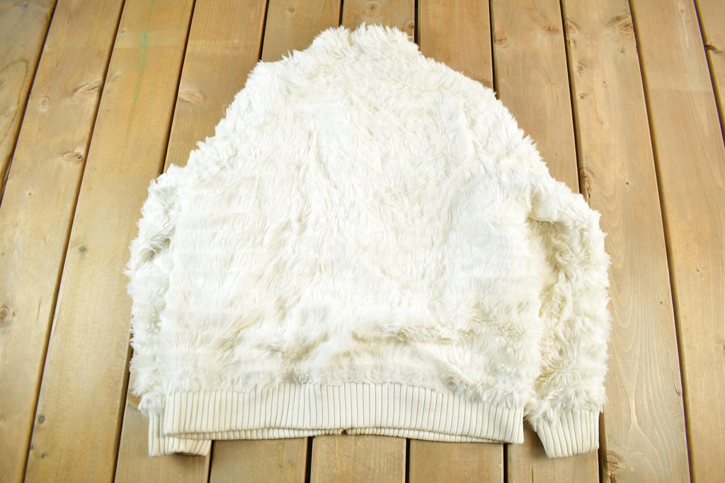 Vintage 2000s Next Deep Pile Fuzzy Fleece Sweater Jacket Women's Small