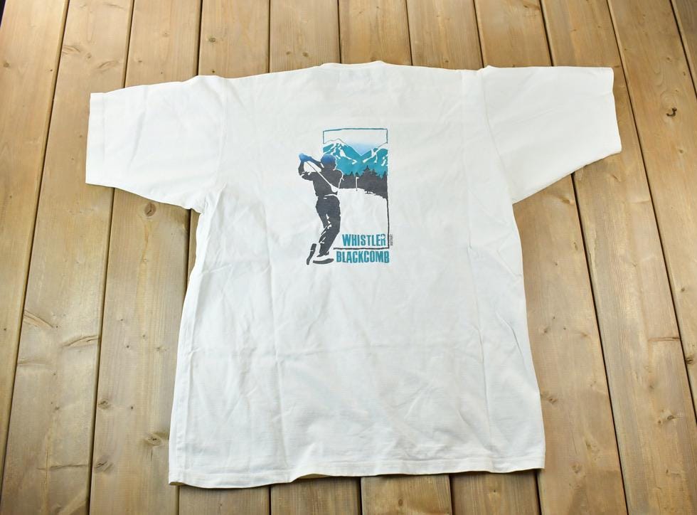 Vintage 1990s Whistler Blackcomb Golfing Souvenir T-Shirt
