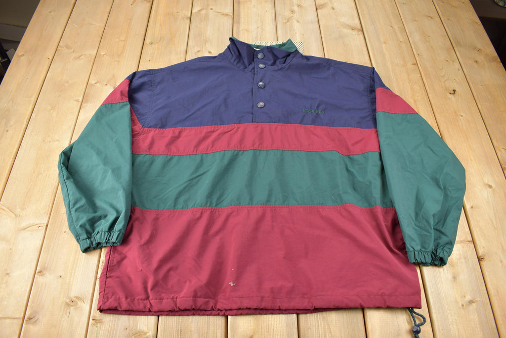Vintage 1990s IZOD Striped Pullover Windbreaker Jacket Size L