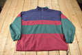 Vintage 1990s IZOD Striped Pullover Windbreaker Jacket Size L