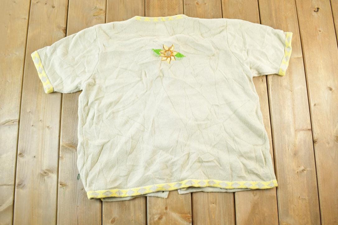 Vintage 1990s Storybook Knits Abstract Pattern Embroidered Crewneck Sweater Mens XL