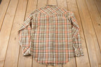 Vintage 1970s Levi's Pearl Snap Western Style Plaid Button Up Flannel Shirt Made in Canada