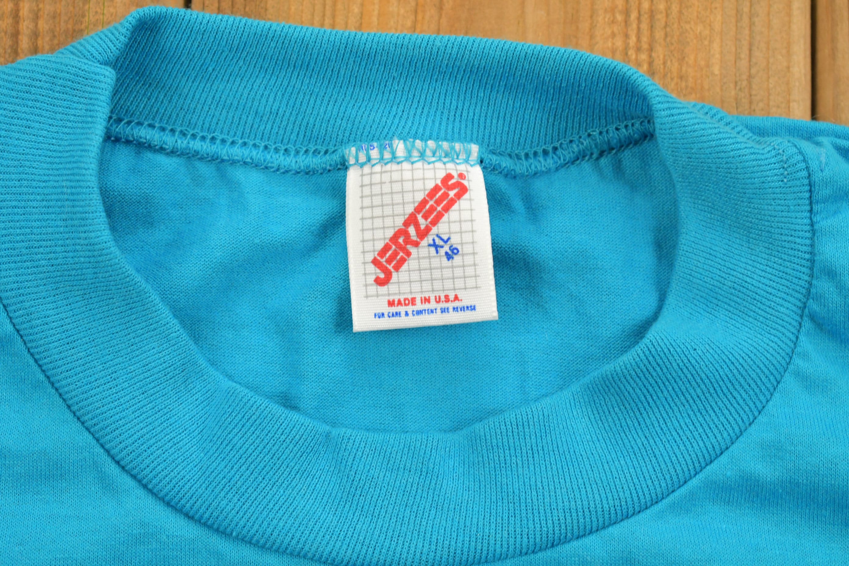 Vintage 1990s Jerzees Blue Blank T Shirt