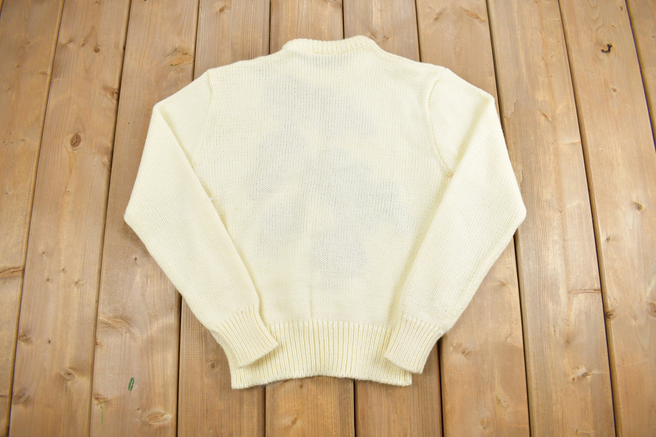 Vintage 1980s Mi Ki Leaf Theme Knit Crewneck Sweater