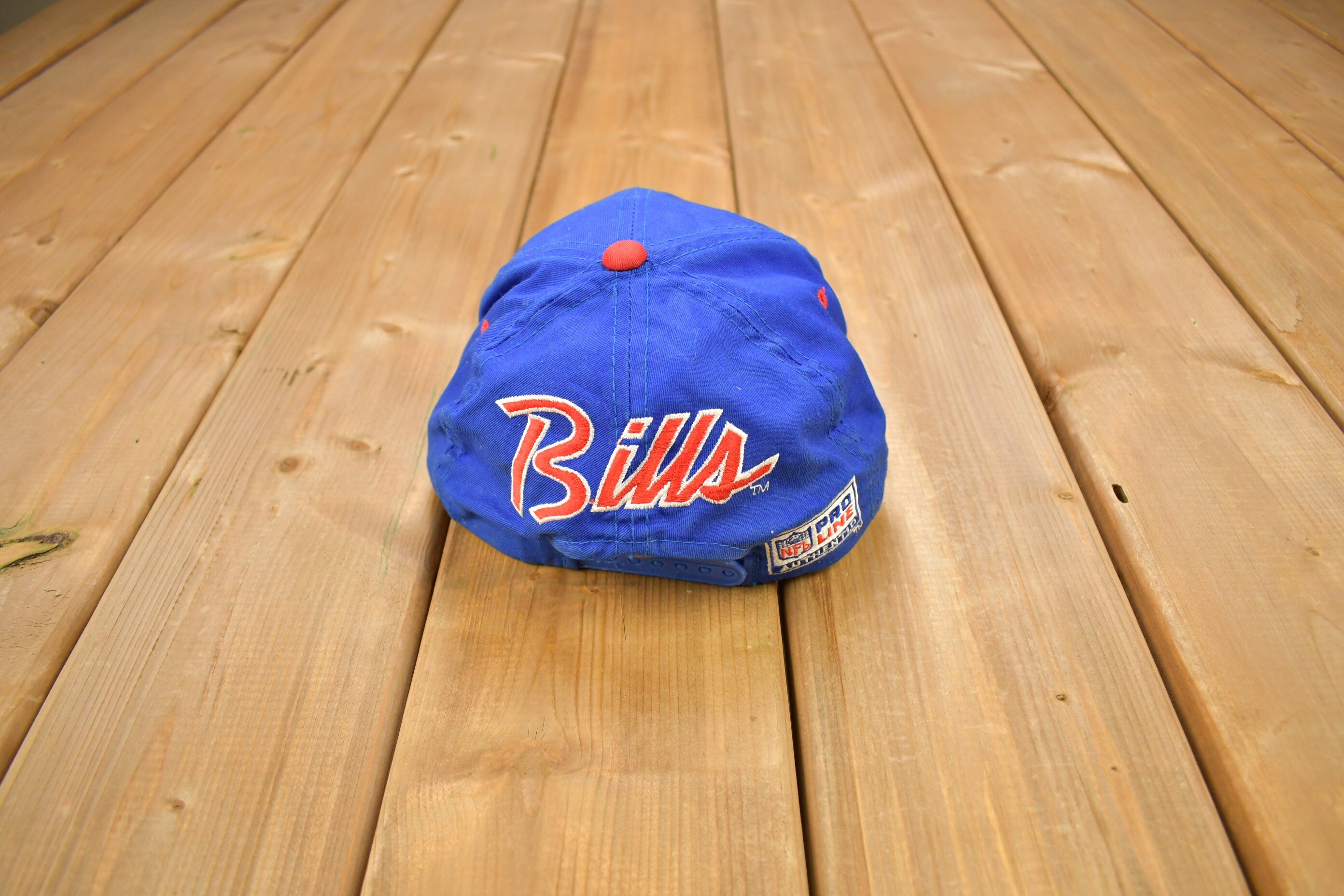 Vintage 1990s Buffalo Bills NFL Sports Specialties Double Line Script Snap Back Hat