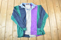 Vintage 1990s John Ashford Quarter Button Striped Souvenir Sweatshirt Made In USA