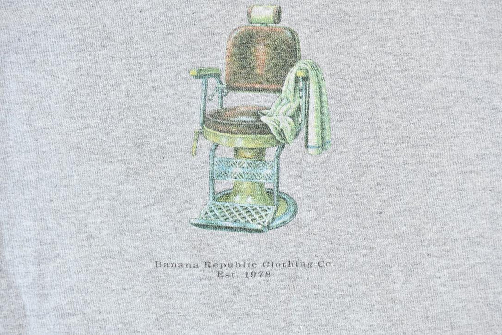 Vintage 1990s Banana Republic Clothing Co. Single Stitch Graphic Barber Shop T-Shirt