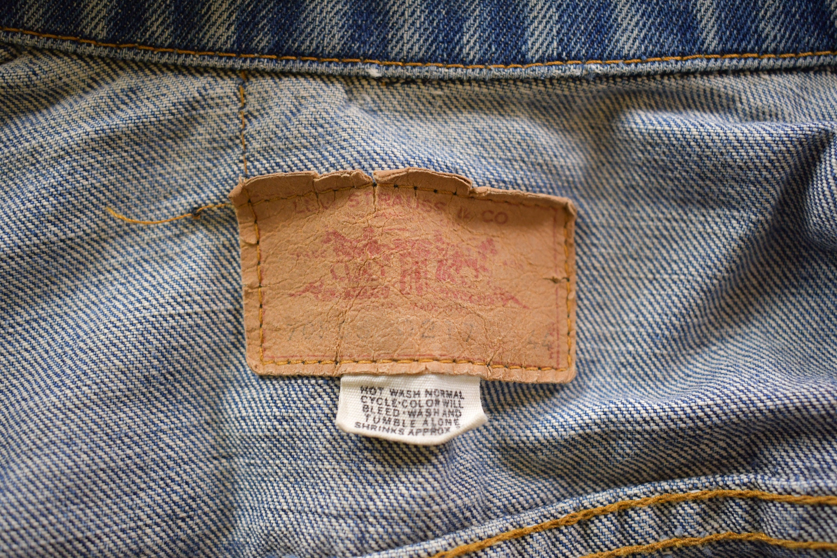 Vintage 1990s Distressed Levi's Red Tab Denim Jean Jacket