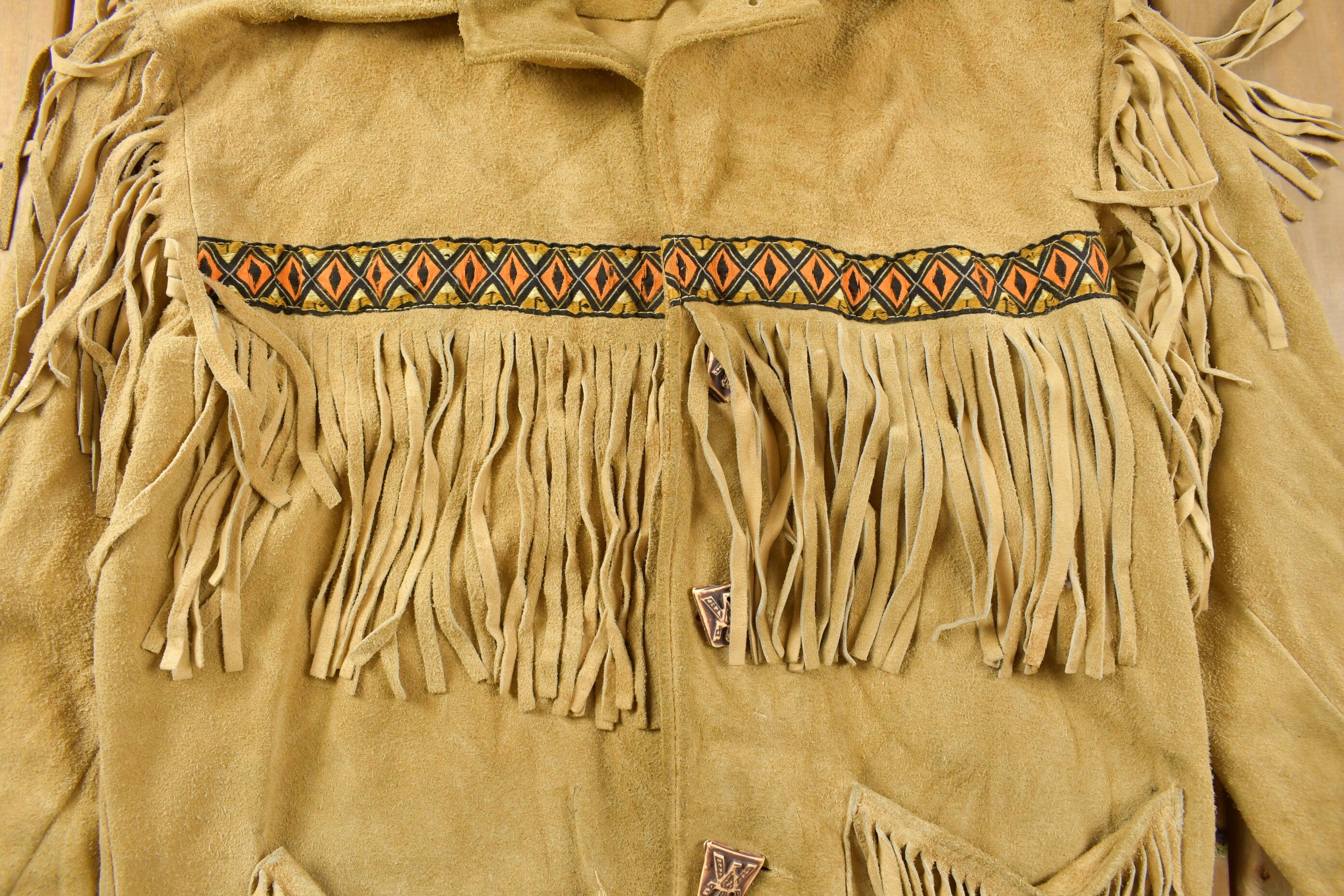 Vintage 1960s Golden Bear Fringe Leather Jacket