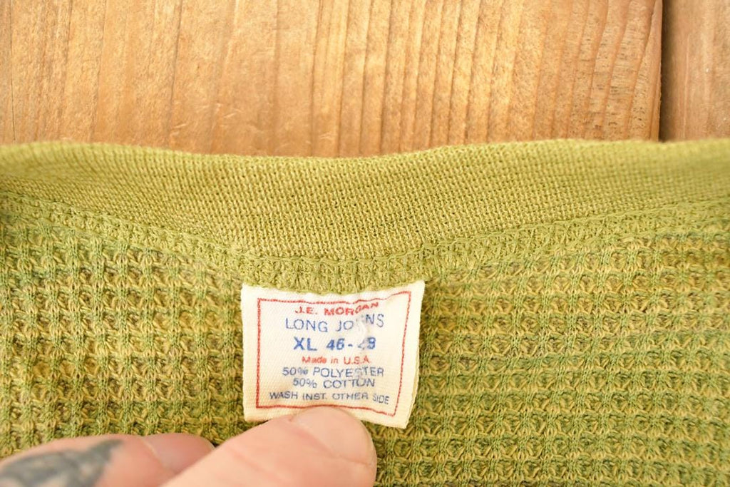 Vintage 1990s Camo Quarter Button Long Johns Crewneck Shirt Men's S