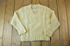 Vintage 1990s Mont Blanc hand Loomed Knit US Olympic Teams Sweater V neck Sweater