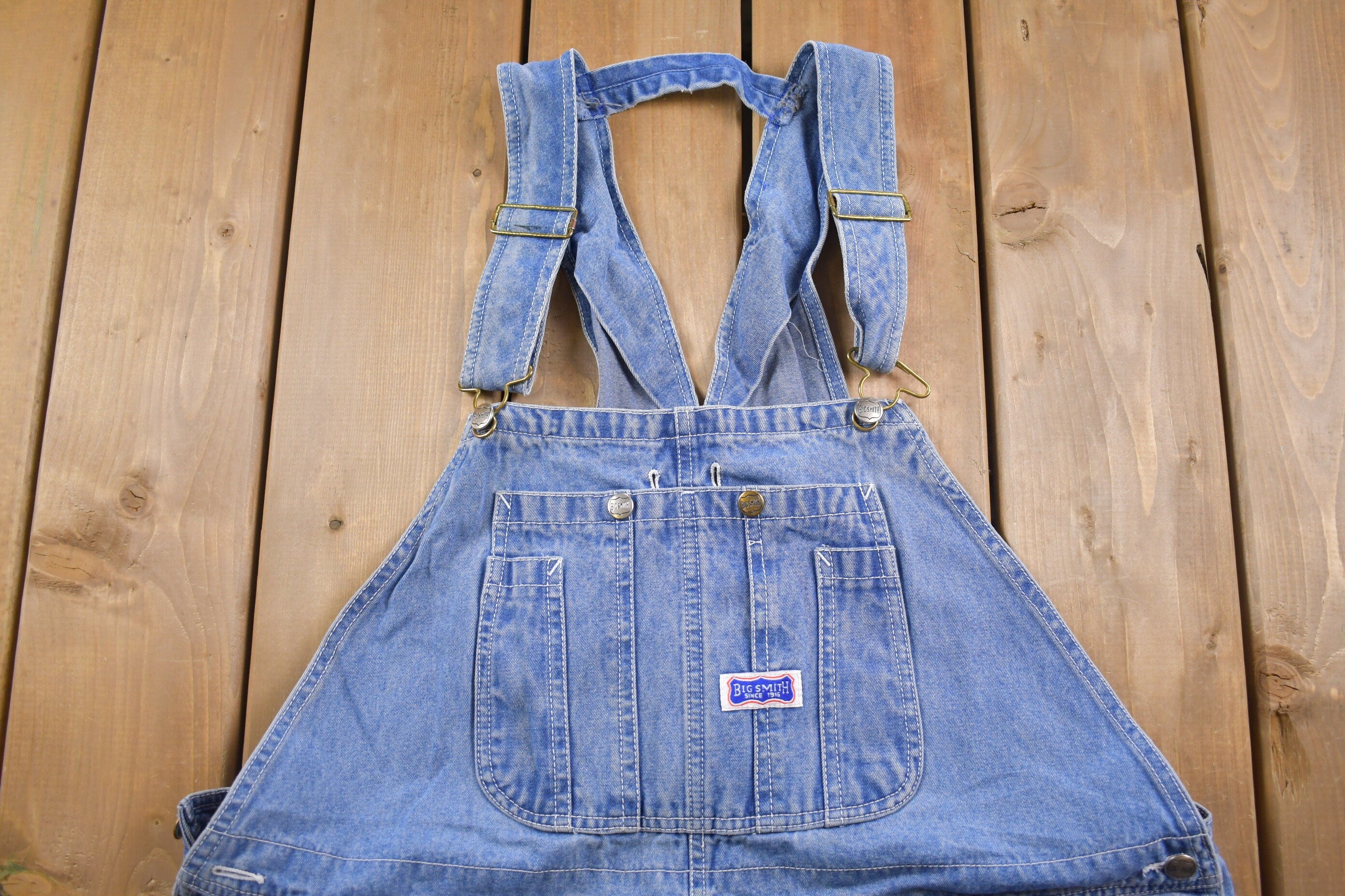 Vintage 1990s Big Smith Denim Jean Overalls Size 44 x 22