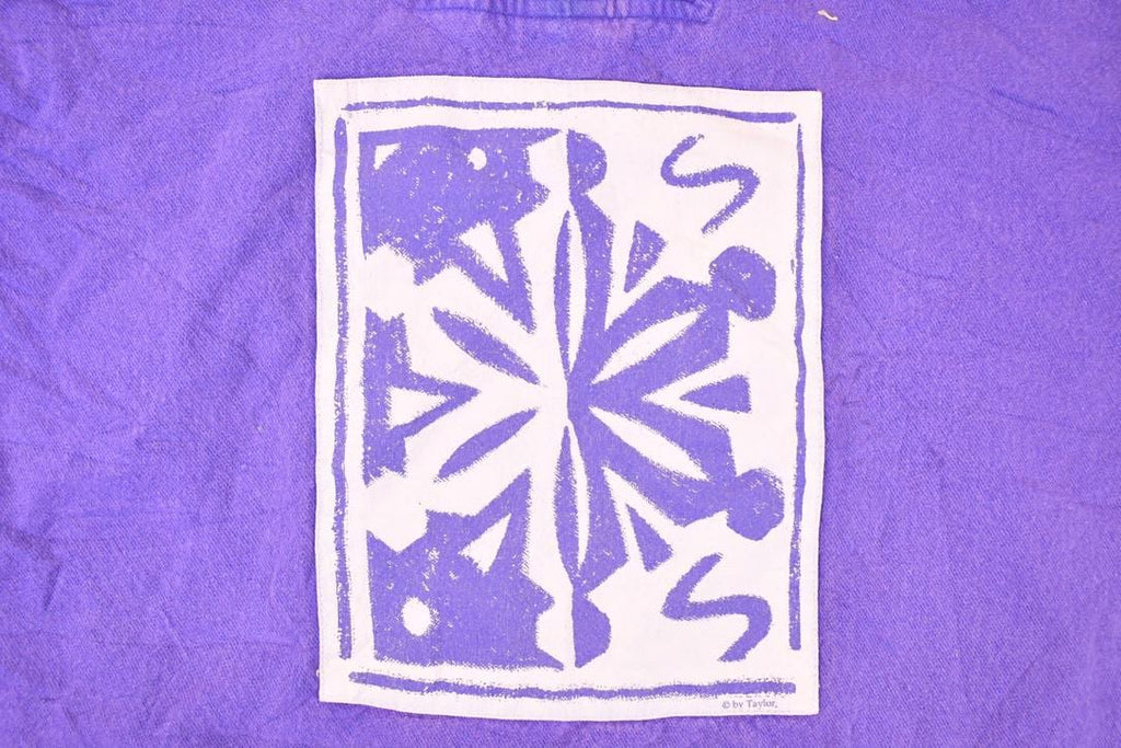 Vintage 1990s Coldwater Creek Large Snowflake Graphic Print Quarter Zip Sweatshirt Men's L