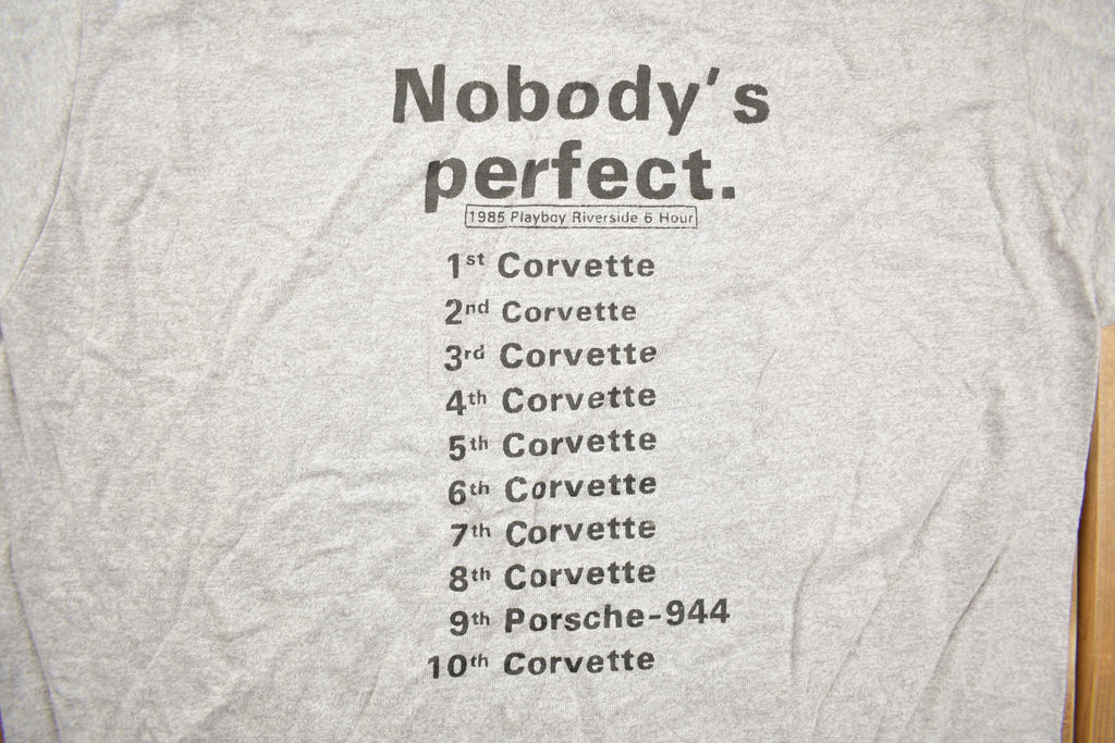 Vintage 1985 Nobody's Perfect Car Ranking Graphic T Shirt