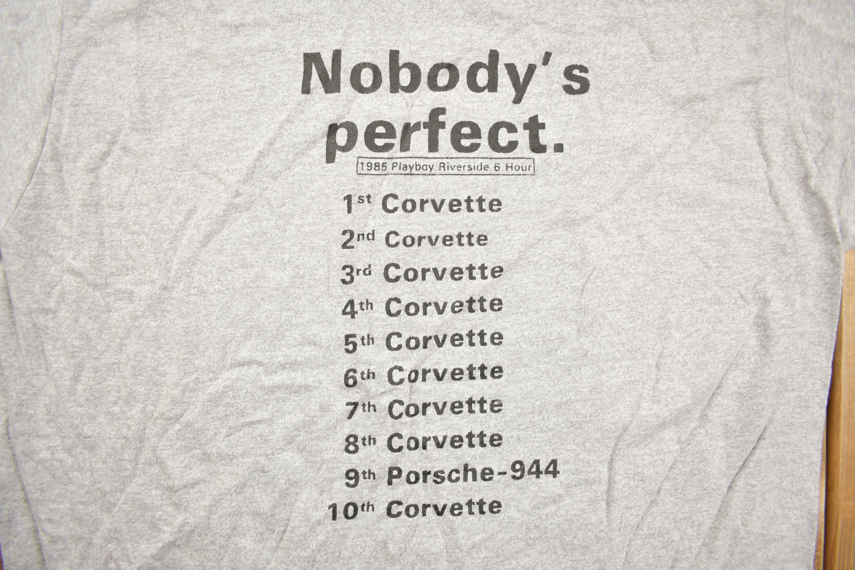 Vintage 1985 Nobody's Perfect Car Ranking Graphic T Shirt