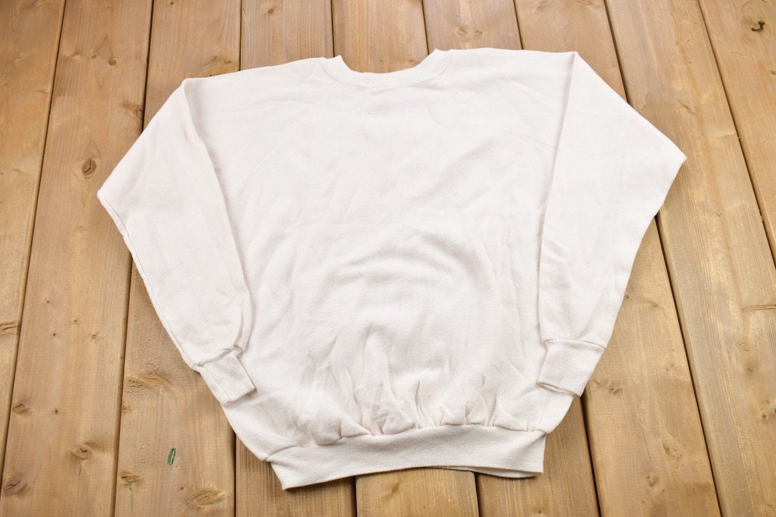 Vintage 1990s Pannill Blank White Crewneck Sweatshirt